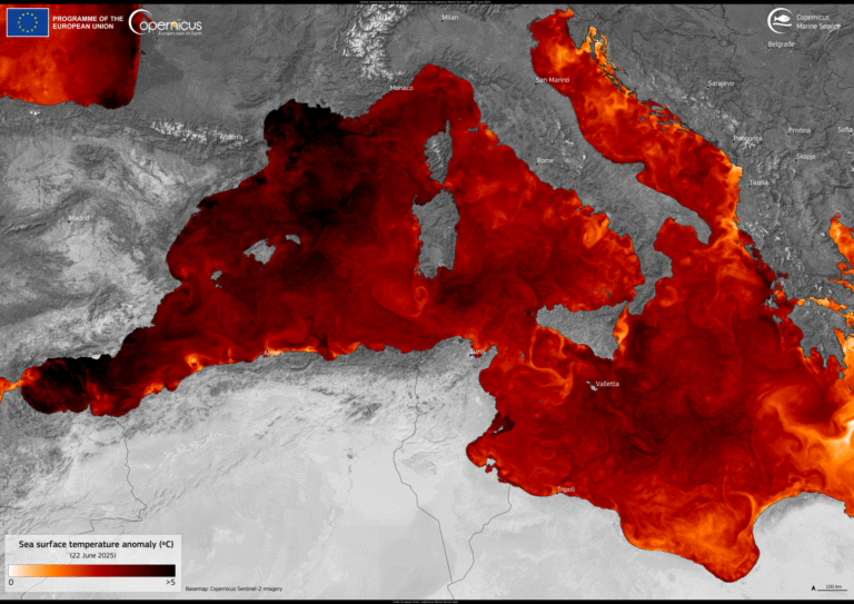 heatwave map of Western Europe June 2025